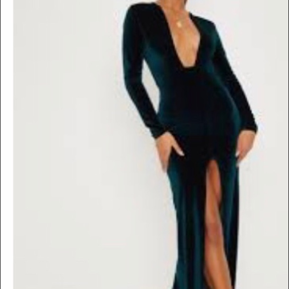 Emerald Green Velvet Dress